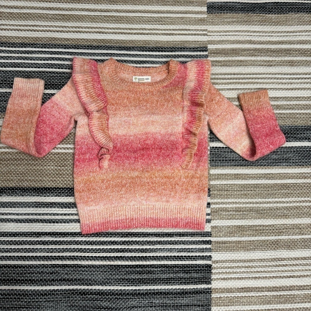 Tucker + Tate Ombre Long Sleeve Ruffled Pull Over Sweater Size 5
